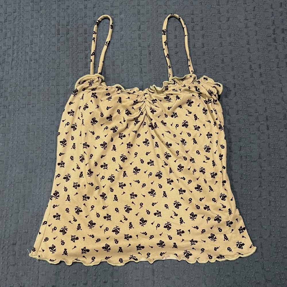 Floral Ruched Tank Top